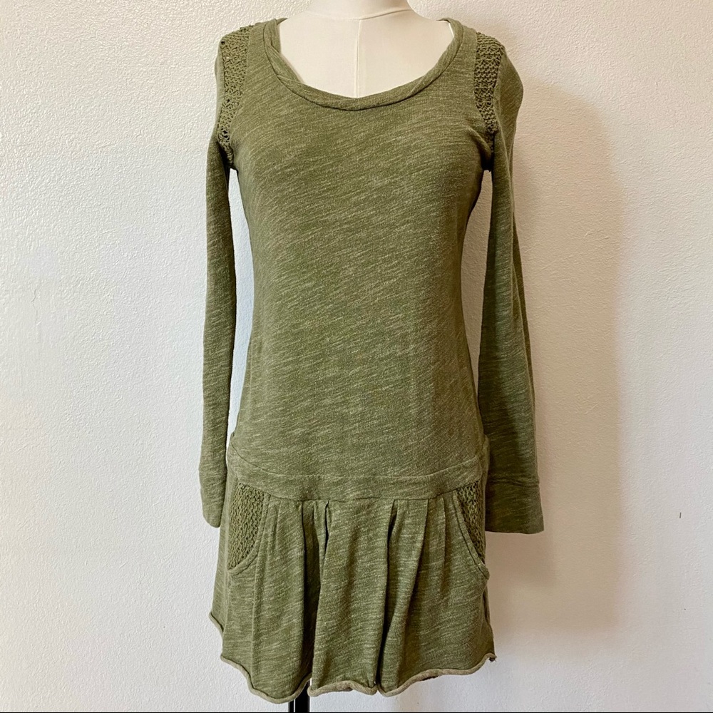 Free People Beach Crochet Coverup Olive Green XS